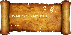 Hajduska Gyöngy névjegykártya